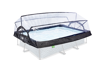 Rechthoekige zwembad overkapping