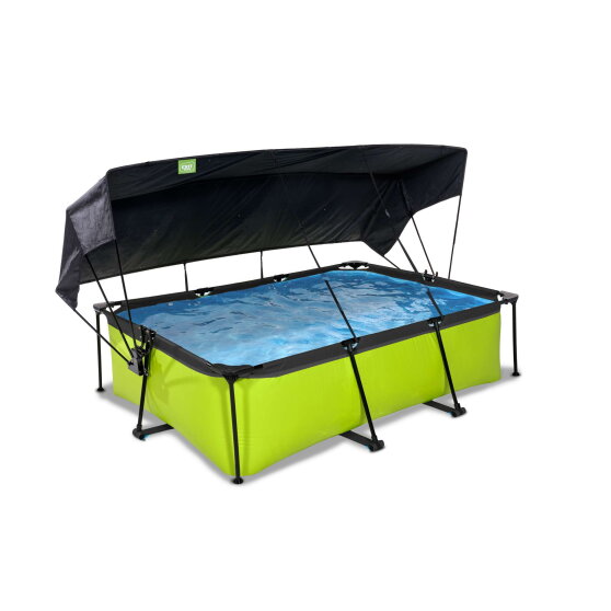 Piscine EXIT Lime 220x150x65cm avec pompe filtrante et voile d'ombrage - vert