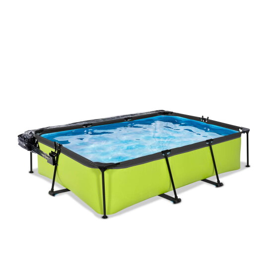 Piscine EXIT Lime 300x200x65cm avec pompe filtrante et d&ocirc;me - vert