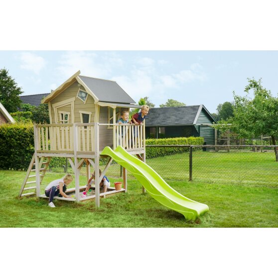 Maisonnette en bois EXIT Crooky 750 - gris-beige