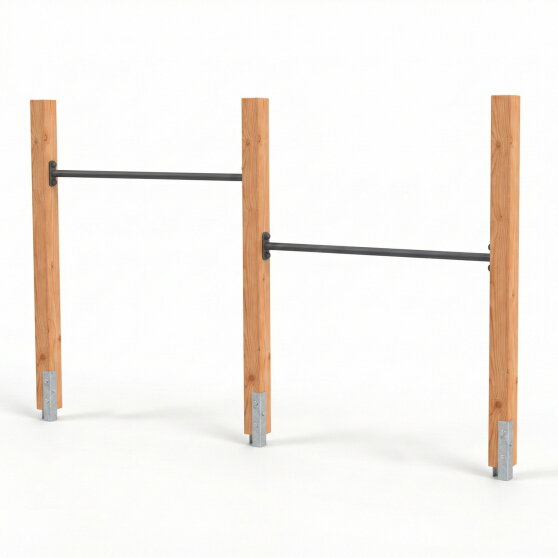 Barre fixe double en bois EXIT Linea Robust 110