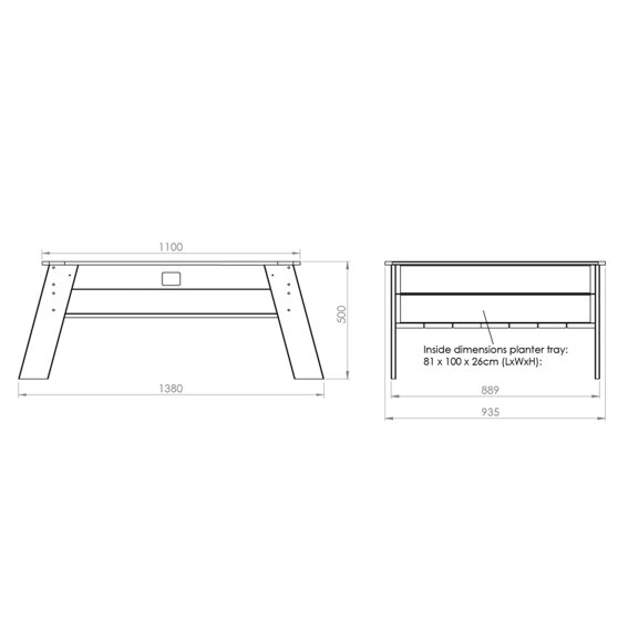 Carré potager avec serre et outils de jardinage XL EXIT Aksent