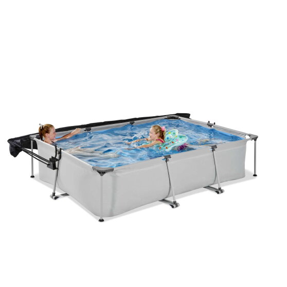 Piscine EXIT Soft Grey 300x200x65cm avec pompe filtrante et voile d'ombrage - gris
