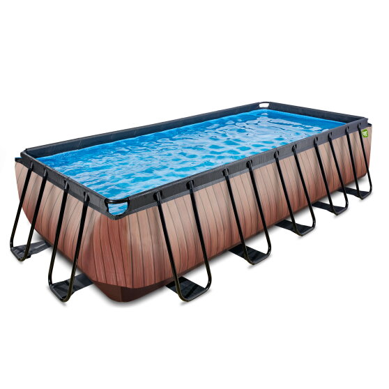 Piscine EXIT Wood 540x250x122cm avec pompe filtrante - marron