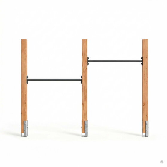 Barre fixe double en bois EXIT Linea 85