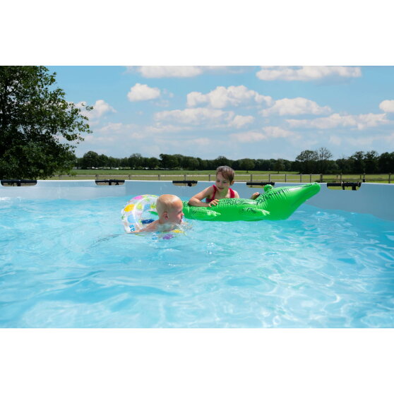 Piscine EXIT Stone &oslash;450x122cm avec pompe filtrante - grise