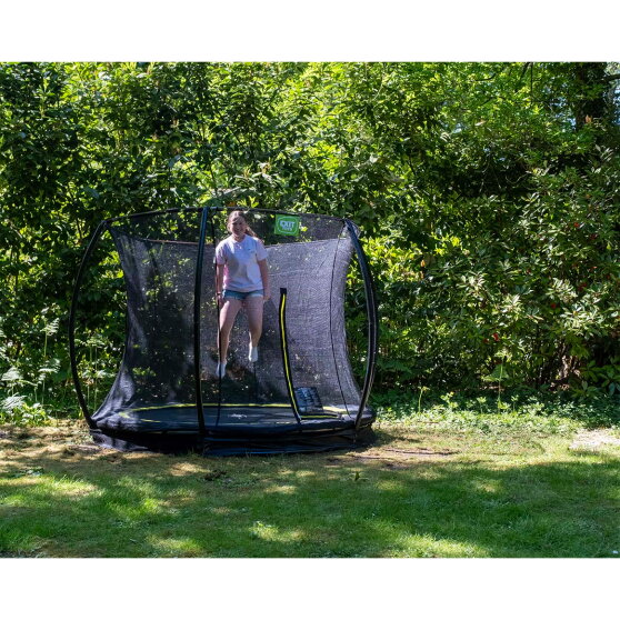 Trampoline enterré EXIT Silhouette ø244cm avec filet de sécurité - vert
