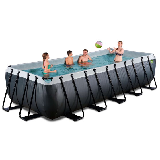 Piscine EXIT Black Leather 540x250x122cm avec pompe filtrante - noir