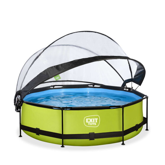 Piscine EXIT Lime ø300x76cm avec pompe filtrante et dôme - vert