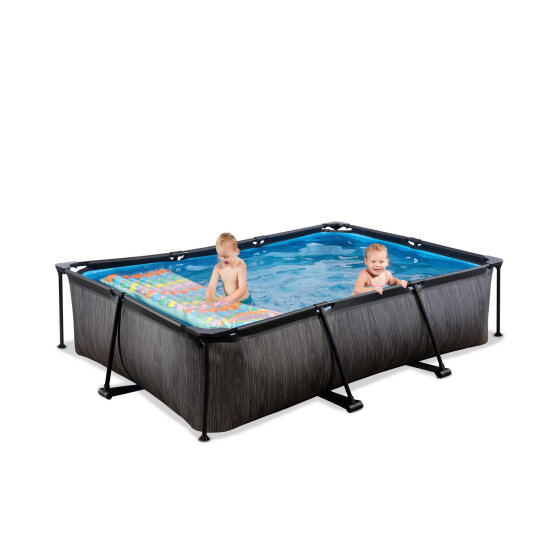Piscine EXIT Black Wood 300x200x65cm avec pompe filtrante - noir