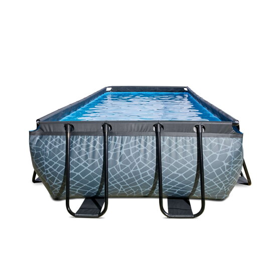 Piscine EXIT Stone 400x200x100cm avec pompe filtrante - grise