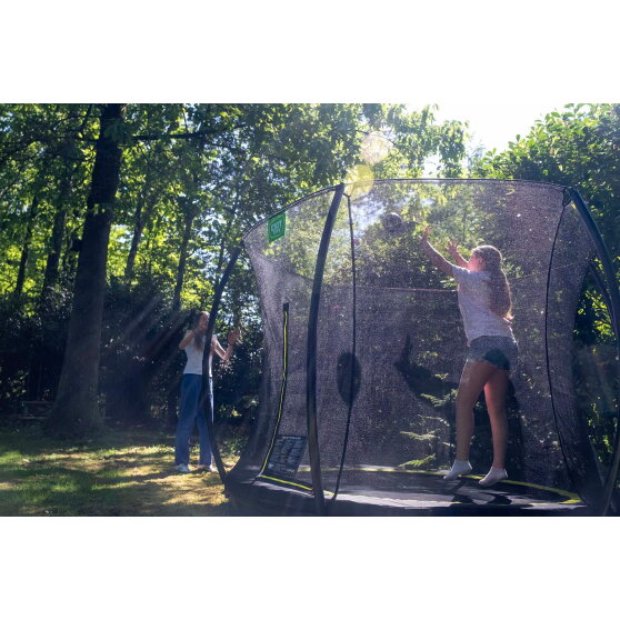 Trampoline enterré EXIT Silhouette ø244cm avec filet de sécurité - vert