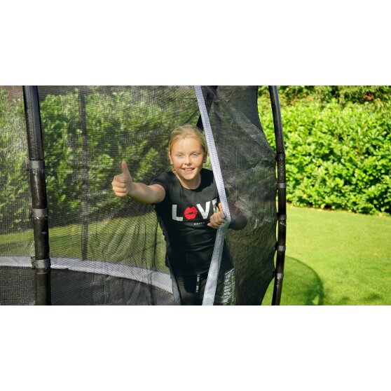 Trampoline enterré EXIT Elegant ø427cm avec filet de sécurité Economy - vert