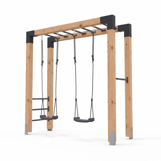 EXIT Linea Robust 110 Barre de singe en bois avec balan&ccedil;oire double