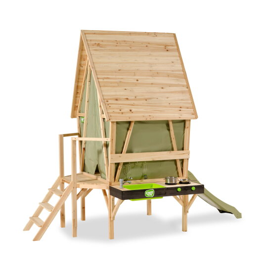 Maisonnette avec toboggan et cuisine EXIT Yuki 350