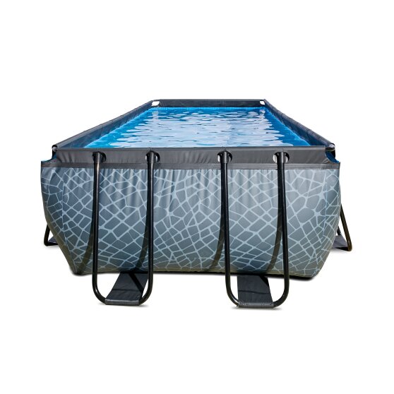 Piscine EXIT Stone 540x250x122cm avec pompe filtrante à sable - grise