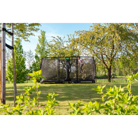 Trampoline enterr&eacute; EXIT Allure Premium 214x366cm - vert