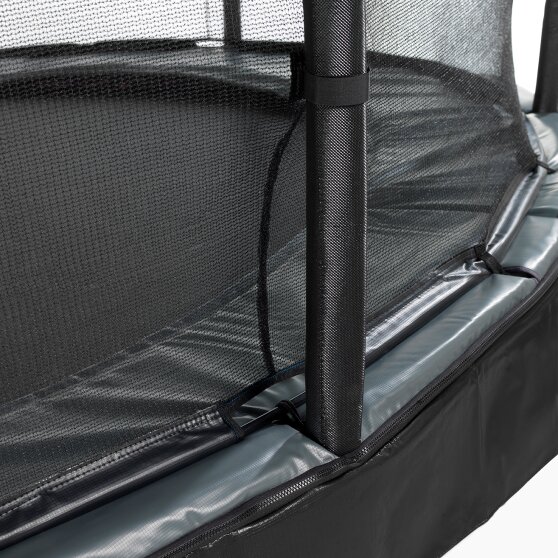 Trampoline enterré EXIT Elegant Premium de 244x427cm avec filet de sécurité Deluxe - noir