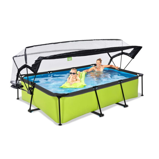 Piscine EXIT Lime 300x200x65cm avec pompe filtrante et d&ocirc;me - vert
