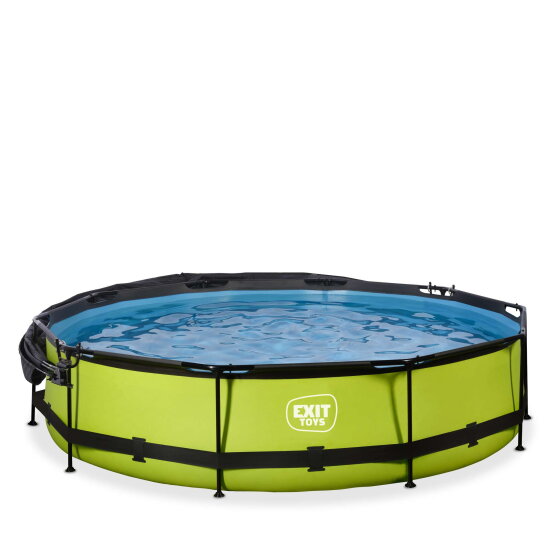 Piscine EXIT Lime ø360x76cm avec pompe filtrante et voile d'ombrage - vert