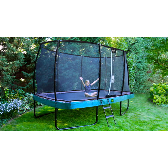 Trampoline EXIT Elegant Premium ensemble complet 214x366cm - vert