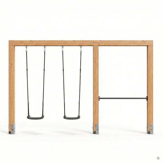 EXIT Linea Massiv 140 Balan&ccedil;oire double en bois avec barre fixe