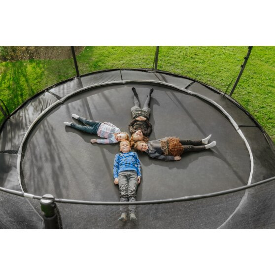 EXIT Dynamic trampoline enterré au niveau du sol ø427cm avec filet de sécurité - noir