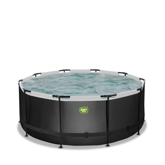 Piscine EXIT Black Leather ø360x122cm avec pompe filtrante - noir