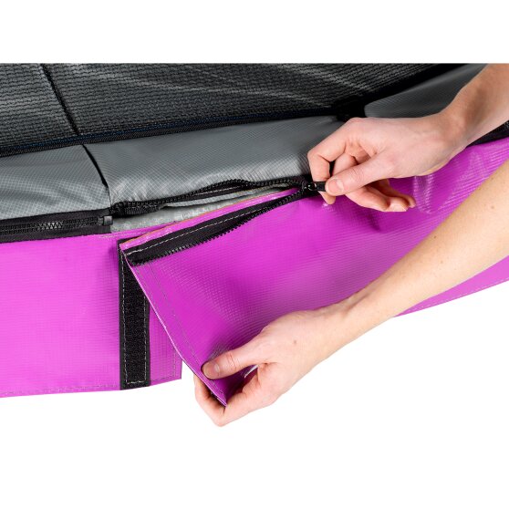Trampoline EXIT Elegant de 214x366cm avec filet de sécurité Economy - violet