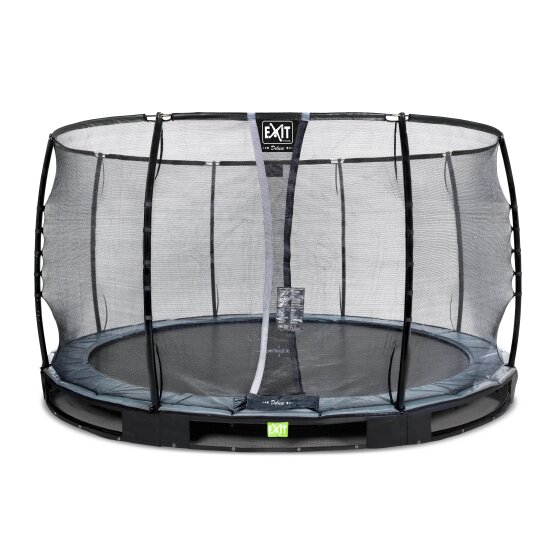 Trampoline enterré EXIT Elegant Premium ø366cm avec filet de sécurité Deluxe - noir