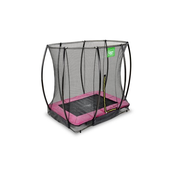 Trampoline enterré EXIT Silhouette 153x214cm avec filet de sécurité - rose