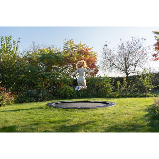 Trampoline de sport enterré au niveau du sol EXIT InTerra ø244cm - noir