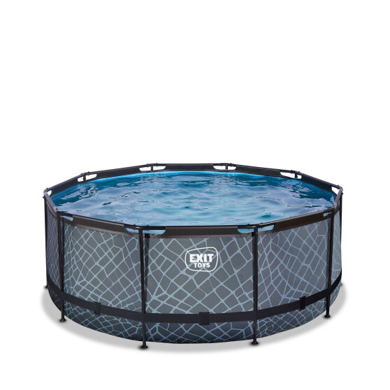 Piscine EXIT Stone ø360x122cm sans pompe et échelle - gris