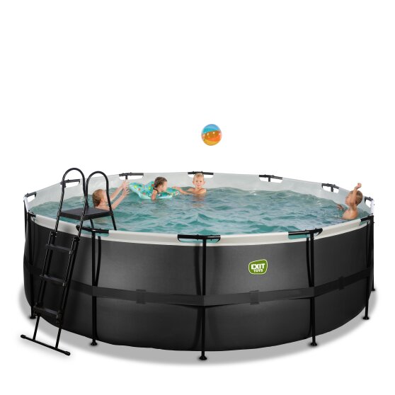 Piscine EXIT Black Leather ø427x122cm avec pompe filtrante - noir