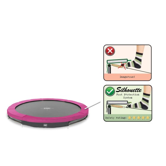 Le trampoline EXIT Silhouette inground ø305cm - rose