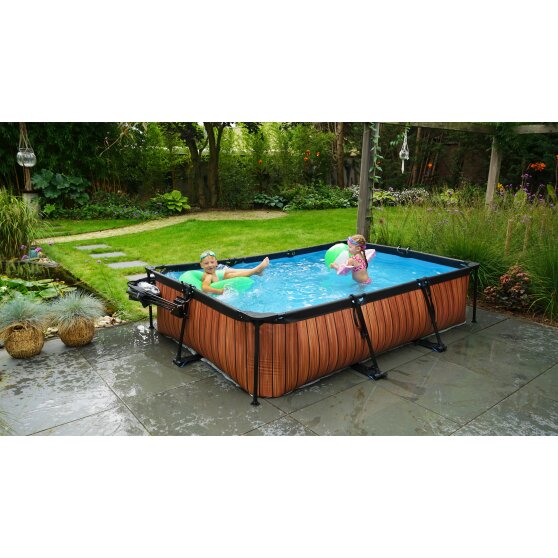 Piscine EXIT Stone 300x200x65cm avec pompe filtrante - grise