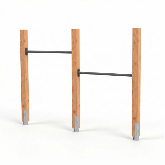 Barre fixe double en bois EXIT Linea 85