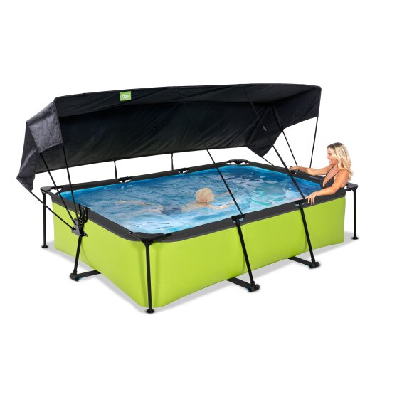 Piscine EXIT Lime 300x200x65cm avec pompe filtrante et voile d'ombrage - vert