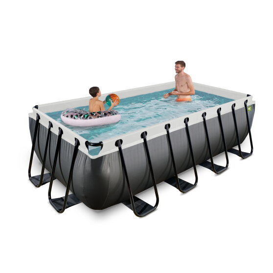 Piscine EXIT Black Leather 400x200x100cm avec pompe filtrante - noir