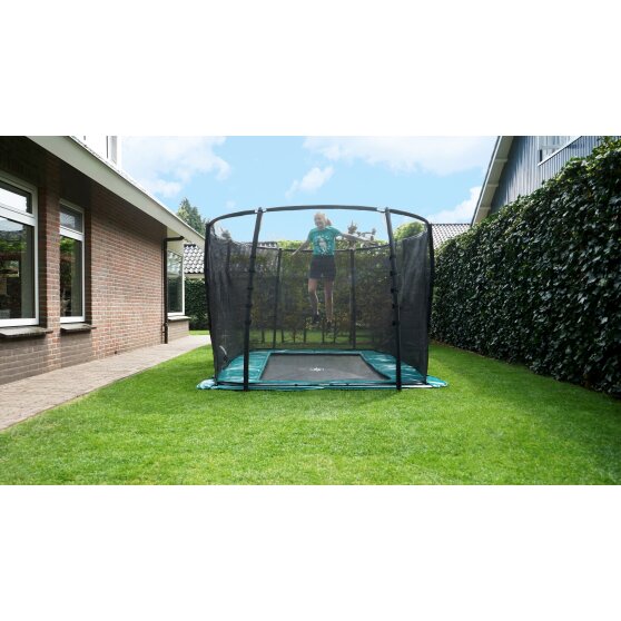 Trampoline EXIT Supreme groundlevel 214x366cm avec filet de sécurité - vert