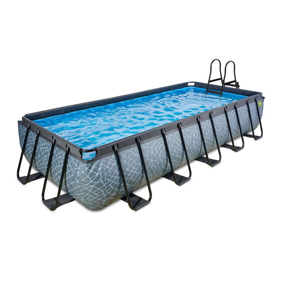 Piscine EXIT Stone 540x250x100cm avec pompe filtrante - grise