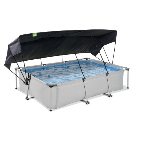 Piscine EXIT Soft Grey 300x200x65cm avec pompe filtrante et voile d'ombrage - gris