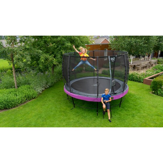 Trampoline EXIT Elegant ø253cm avec filet de sécurité Economy - violet