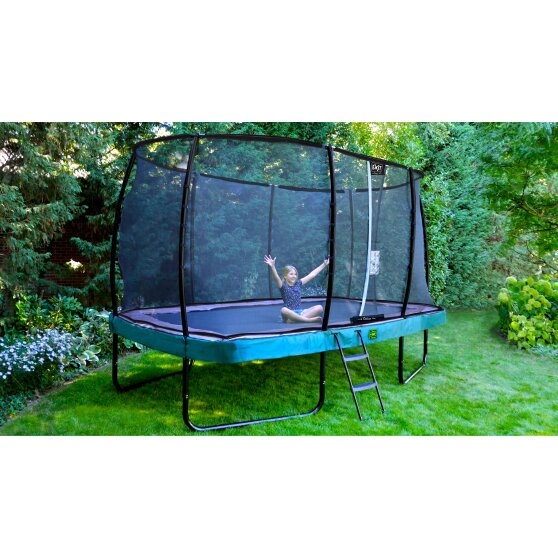 Trampoline EXIT Elegant Premium de 244x427cm avec filet de sécurité Deluxe - violet