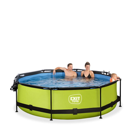 Piscine EXIT Lime ø300x76cm avec pompe filtrante et dôme - vert