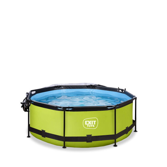 Piscine EXIT Lime &oslash;244x76cm avec pompe filtrante et d&ocirc;me - vert