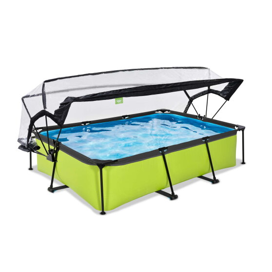 Piscine EXIT Lime 300x200x65cm avec pompe filtrante et d&ocirc;me - vert