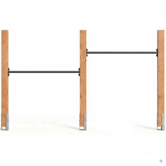 Barre fixe double en bois EXIT Linea Robust 110
