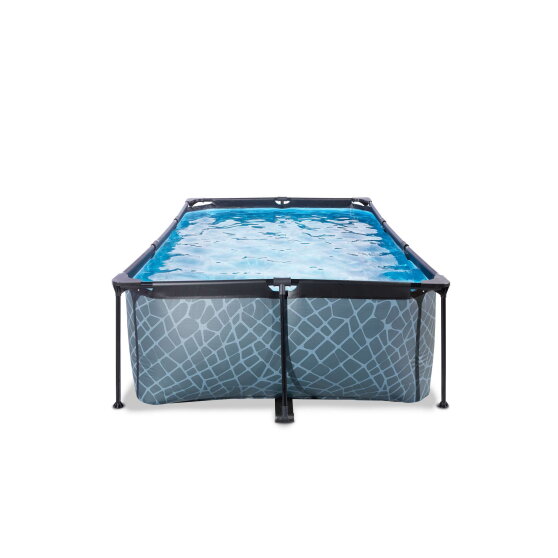 Piscine EXIT Stone 220x150x65cm avec pompe filtrante - grise