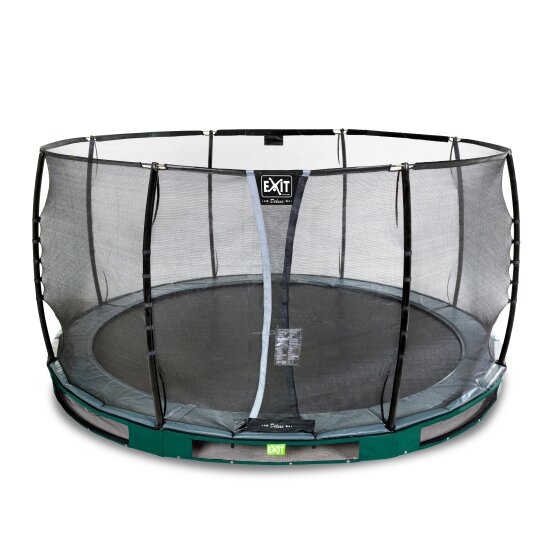 Trampoline enterré EXIT Elegant Premium ø427cm avec filet de sécurité Deluxe - vert